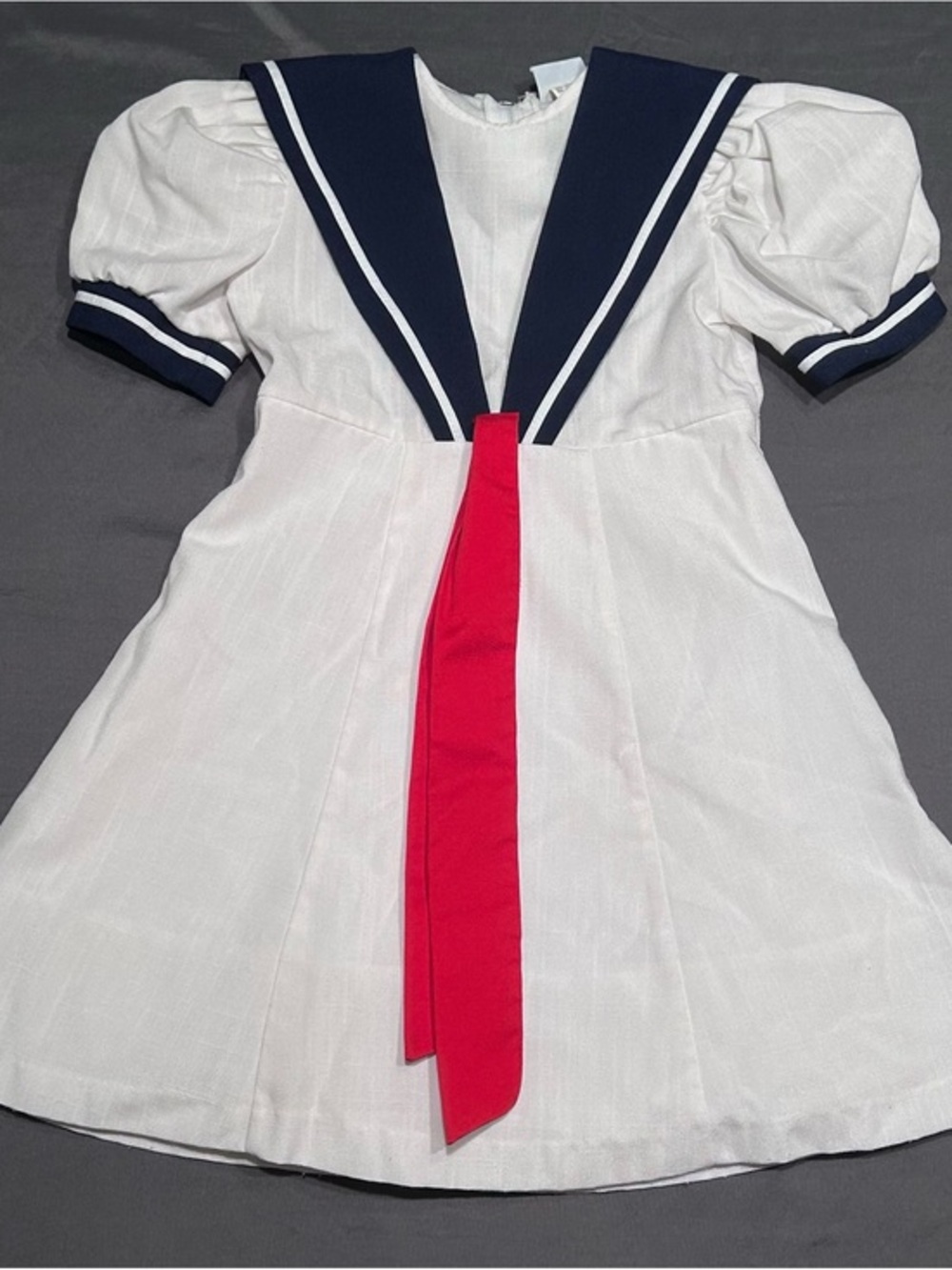 Vintage Florence Eiseman Girls White Nautical Sailor Dress